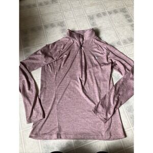 Under Armour Women's Medium Half Zip Pullover Loose Heat Gear Pink marled
